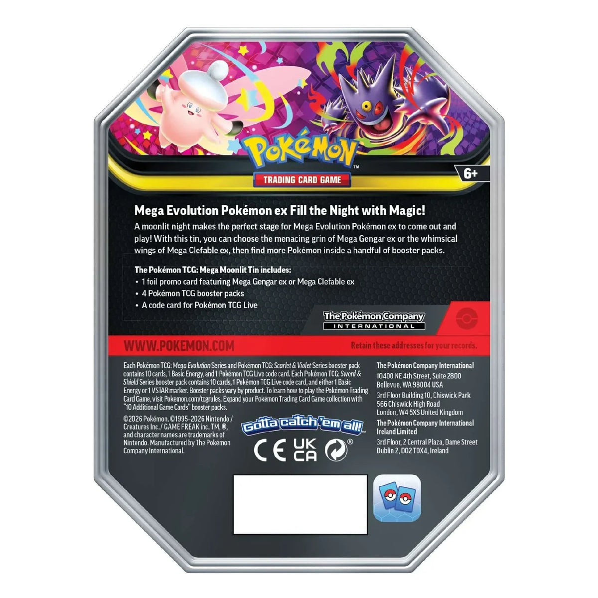 Pokemon TCG: Mega Moonlight Tin (Gengar)