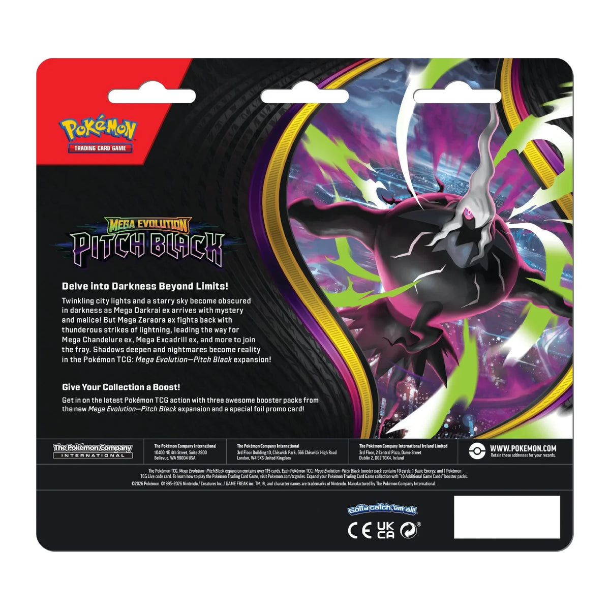Pokemon TCG: Pitch Black - 3 Pack Blister